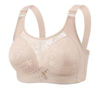 The New Large Size Thin of Anti-Wandering Gathered Comfortable Underwear Bra Without Ring Spring and Summer Ladies Fitness Femmes Outfit, gris, 46