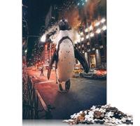 The New York City Penguin Puzzle 1000 Pieces Cadeau Unique Jeu Éducatif Challenge Toy À De Qualité Supérieure Peinture Art pour Adultes Et Enfants À Partir De 14 Ans 1000pcs (38x26cm)