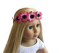 The New York Doll collection 18 Pouces / 46 cm Poupée Bandeau - Couronne de Tournesol Rose Floral - Accessoires Cheveux pour 18 Pouces / 46 cm Poupées