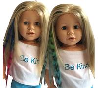 The New York Doll Collection Cheveux Agrafe Extensions pour 18 Pouces / 46 cm Poupées - Poupée Perruque Pièce - Imprimé zèbre Bleu/Rose & Vert/Bleu - pour Fille Poupée Accessoires