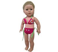 The New York Doll Collection Ensemble De Bain Jolie Bikini pour Mode Fille Poupées - Bikini avec Divers Motifs De Fleurs s'adapte 18 Pouces / 46 cm Poupées - Poupée Vêtements de Bain