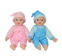 The New York Doll Collection Poupées Jumellee Bébé caucasien Doux Corps Vinyle - Poupon Bebe 12 Pouces / 30 cm - Bebe Poupee pour Âge 2 an et Jusqu'à (Prime Sucette Inclus)