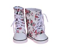 The New York Doll Collection Rouges Imprimées Montantes Sport Chaussures s'adapte 18 Pouces / 46 cm Poupées - Poupées Chaussures Baskets Accessoires Ensemble