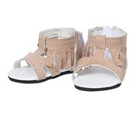 The New York Doll Collection Sandales à Franges Beige s'adapte Poupées de 18 Pouces / 46 cm - Chaussures pour poupées de Mode