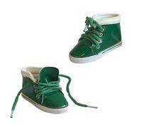 The New York Doll Collection Vert Brillant Cuir Poupée Baskets Sport Chaussures pour 18 Pouces / 46 cm Poupées - s'adapte Mode Fille Poupées - Poupée Chaussures - Poupée Baskets