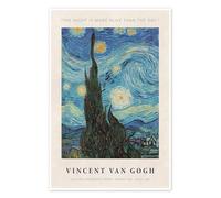The Night is more Alive than the Day Poster de Vincent van Gogh 90 x 130 cm Bleu Tableaux Décoration murale