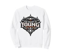 The Night is Young Chauve-Souris Crâne Halloween Sweatshirt
