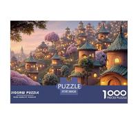 The Night View of The Ancient City in China 1000 Pcs Carton Extra-épais Coffret De Puzzles Twilight Hilltop Town Stimulant Et Éducatif Jeu Familial Puzzles As Birthday Gifts 38x26cm/1000pcs