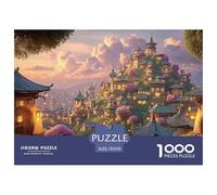 The Night View of The Ancient City in China 1000 Pcs Carton Extra-épais Coffret De Puzzles Whimsical Hilltop Village Stimulant Et Éducatif Jeu Familial Puzzles As Birthday Gifts 70x50cm/1000pcs
