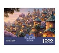 The Night View of The Ancient City in China 1000 Pcs Carton Extra-épais Lot de Puzzles Twilight Hilltop Town Stimulant Et Éducatif Jeu Créatif Puzzles pour Adultes Et Enfants 52x38cm/1000pcs