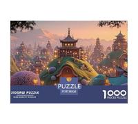 The Night View of The Ancient City in China 1000 Pièces Carton Premium Lot de Puzzles Whimsical Hilltop Village Anti-Stress Défi Unique Puzzles As Birthday Gifts 38x26cm/1000pcs