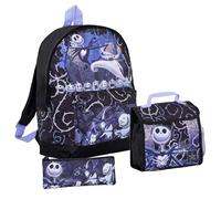 The Nightmare Before Christmas Ensemble sac à dos + sac à déjeuner + trousse à crayons Jack Skellington pour enfants et adultes
