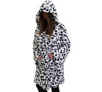 The Nightmare Before Christmas Jack Skellington Adult Plush Hooded Fleece Robe (Small/Medium, White)
