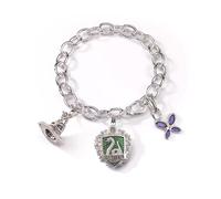 The Noble Collection Bracelet Lumos Slytherin Breloques plaqué argent Serpentard