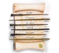 The Noble Collection Harry Potter Dumbledore's Army Wand Collection - Set of 6 Prop Replica Wands on 17in (44cm) Resin Scroll Display - Officially Licensed Film Set Movie Props Gifts