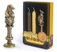 The Noble Collection Harry Potter Hufflepuff Wax Seal - 6.5in (16.5cm) Die Cast Metal Stamp and Coloured Black and Yellow Wax Set - Officially Licensed Film Set Movie Props Gifts Stationery