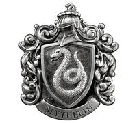 The Noble Collection Harry Potter Slytherin Crest Wall Art - 11in (28cm) Elegant Silver Resin Wall Plaque - Officially Licensed Film Set Movie Props Gifts