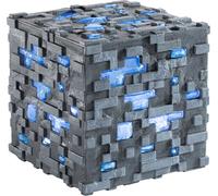 The Noble Collection Lampe de chevet LED Minecraft Réplique du cube de terre en diamant lumineux 10 cm bleu