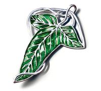 The Noble Collection The Lord of the Rings Elven Leaf Brooch - 2.8in (7cm) Sterling Silver Enamelled Brooch - Officially Licensed Film Set Movie Props Jewellery Gifts