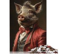 The Noble Wild Boar Puzzles 1000 Pièces Cadeau Unique Jeu Éducatif Challenge Toy À De Qualité Supérieure Peinture Art pour Adultes Et Enfants À Partir De 12 Ans 1000pcs (40x28cm)