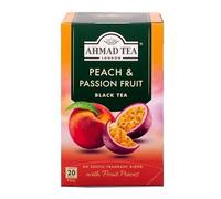 Thé noir Ahmad Tea Pêche & Fruit de la passion - 20 sachets | Fruité, doux et tropical