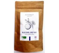 Thé Noir Blue Earl Grey BIO 100g - Thé de Cérémonie d'Assam & Inde du Sud à la Bergamote - Enrichi en Fleurs de Bleuet - Infusion Vrac Feuilles Entières Premium - ESTÉNAT