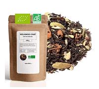 Thé noir Chai bio epicées - Feuilles en Vrac - Fenouil, cannelle anis, gingembre & cardamome - 100g (40 tasses) - 100% Agriculture Biologique - Mes-Thés