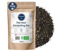 Thé Noir Darjeeling SFTGFOP1 Bio en Vrac - Thé Vegan, 100% Naturel, Sans OGM - Agriculture Biologique - Conditionné en France - Sachet 200 gr (100 Tasses)