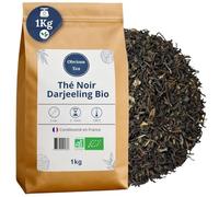 Thé Noir Darjeeling SFTGFOP1 Bio en Vrac - Thé Vegan, 100% Naturel, Sans OGM - Agriculture Biologique - Conditionné en France - Sachet 1 kg (500 Tasses)