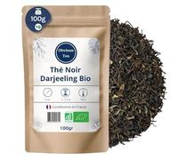 Thé Noir Darjeeling SFTGFOP1 Bio en Vrac - Thé Vegan, 100% Naturel, Sans OGM - Agriculture Biologique - Conditionné en France - Sachet 100 gr (50 Tasses)