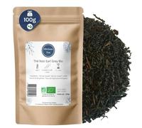Thé Noir Earl Grey Bio - Thé Vegan en Vrac, 100% Naturel, Sans OGM - Agriculture Biologique - Fabrication Française - Sachet 100 gr (50 Tasses)