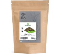 Thé noir en vrac de qualité extra 200g pour infusions - Comprend une boule d'infusion en acier inoxydable - Arôme et saveur intenses - Végétalien naturel