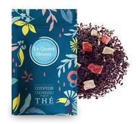 Thé Noir Le Quatre Heures COMPTOIR FRANÇAIS DU THÉ | 100g de Thé noir aromatisé à la Fraise et à la Rhubarbe | Idéal pour le goûter