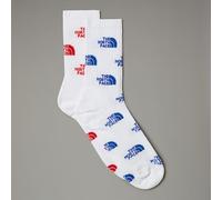 THE NORTH FACE NF0A8BRBR09 EVERYDAY CREW SOCK LOGO - 2P Socks Homme TNF WHTE/TNF RED/TNF BL Taille XS