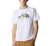 The North Face T-shirt Mountain Line manches courtes blanc/gris/jaune Taille S
