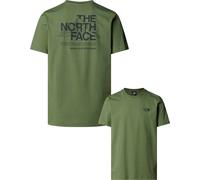 The North Face - T-shirt en coton - M Mountain Sketch SS Tee Bark Mist pour Homme en Coton - Taille S - Vert Vert S