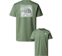 The North Face - T-shirt en coton - M SS Box Nse Celebration Tee Bark Mist pour Homme en Coton - Taille XL - Vert Vert XL