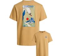 The North Face - T-shirt urbain en coton 100% 180g/m2 avec col côtelé - M Mountain Celebration Regular Short Sleeve Khaki Stone pour Homme en Coton - Marron XL