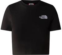 The North Face - T-shirt urbain en coton stretch à manches courtes - W Essential Cropped Slim Short Sleeve Tee TNF Black pour Femme en Coton - Taille Noir L