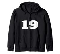 The Number 19 Nineteen Sports Team Imprimé sur Le Devant Assorti Sweat à Capuche