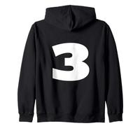 The Number 3 Three Sports Team Back Print Match Birthday Sweat à Capuche