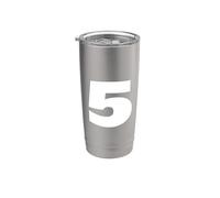 The Number 5 Five Sports Team Impression sur le devant pour anniversaire assorti Gobelet isotherme en acier inoxydable double paroi