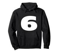 The Number 6 Six Sports Team Impression sur Le Devant pour Anniversaire Assorti Sweat à Capuche