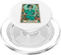The Nurse Tarot Card Skeleton Nurse Halloween Roses PopSockets PopGrip pour MagSafe