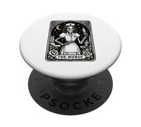 The Nurse Tarot Skeleton Night Shift RN Vintage Graphic PopSockets PopGrip Adhésif