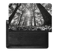 The Oak Tree Porte-passeport pour documents de voyage en cuir synthétique avec poche frontale minimaliste et portefeuille à deux volets