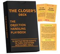 The Objection Master Deck | 52 cartes de formation à la vente pour maîtriser la manipulation des objections et conclure des offres | Outils de vente professionnels, équipes de vente et pratique des