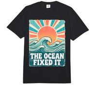 The Ocean Fixed It Retro Beach Waves Sun Comfort Colors Adult Heavyweight T-Shirt