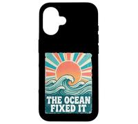 The Ocean Fixed It Retro Beach Waves Sun Coque pour iPhone 16