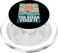 The Ocean Fixed It Retro Beach Waves Sun PopSockets PopGrip pour MagSafe